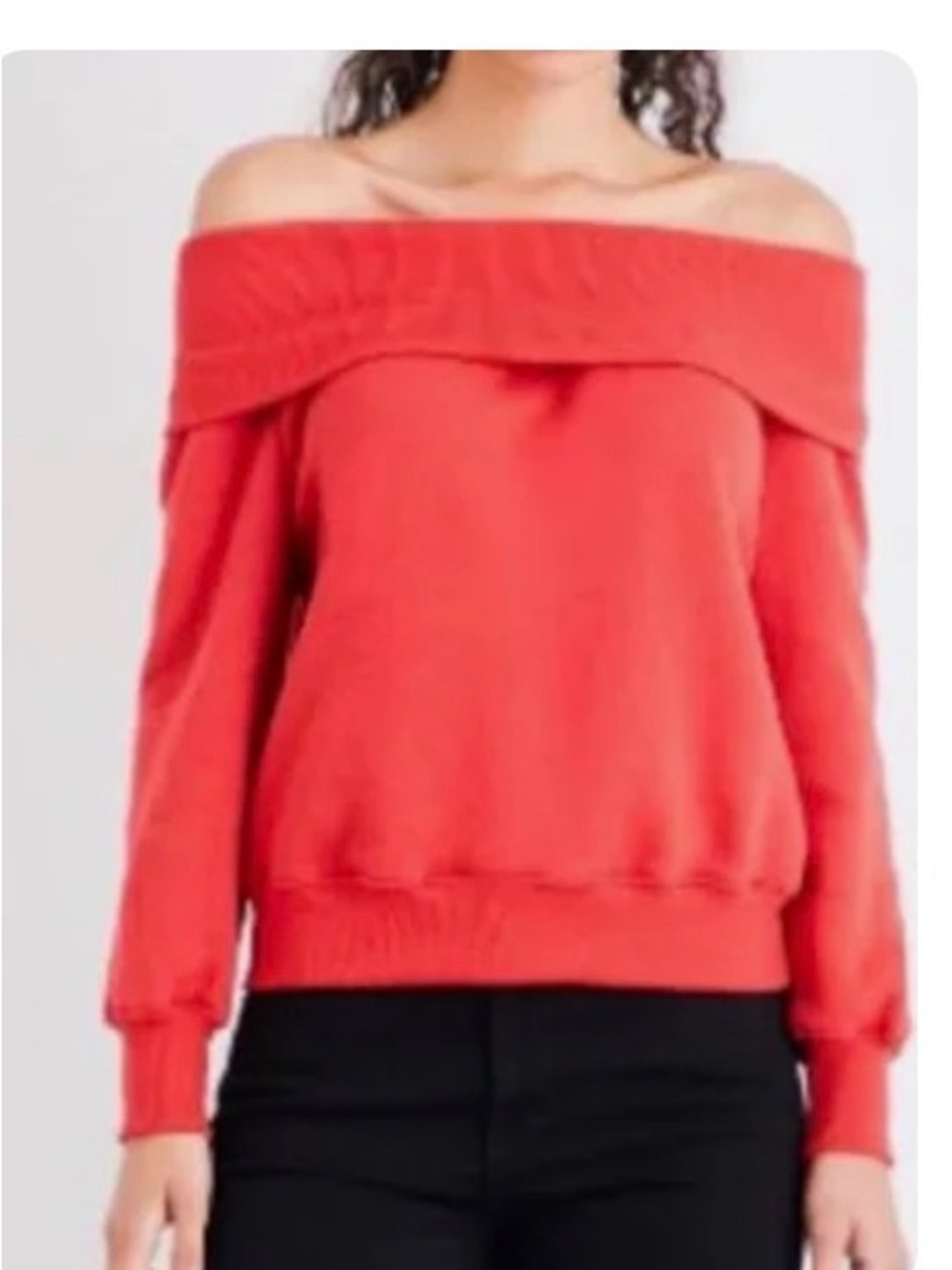 NWOT* Good American Off-Shoulder Red Women's Sweatshirt- Size 4 (Large)